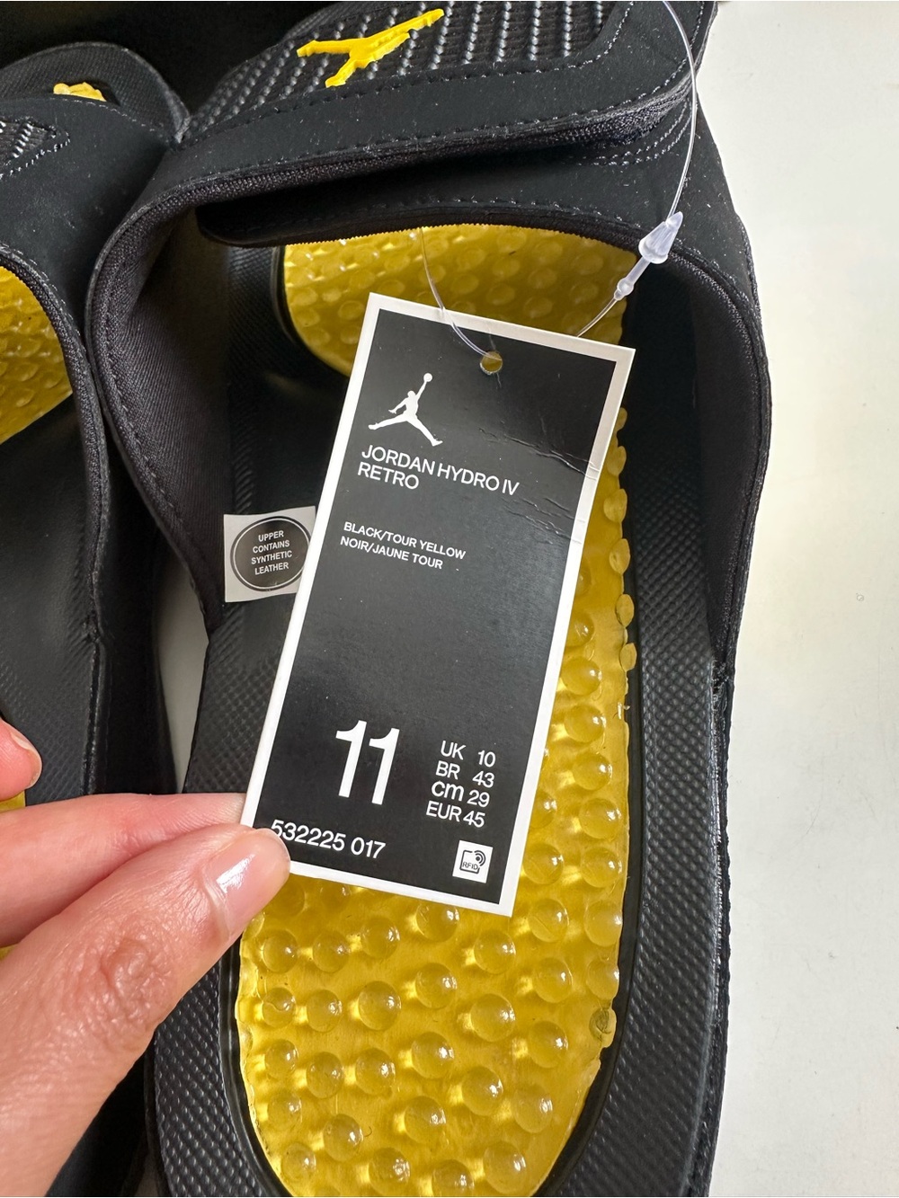 Nike Jordan Hydro IV Retro Slides Sandals tour Yellow Mens Size 11 US NEW - Picture 5 of 8